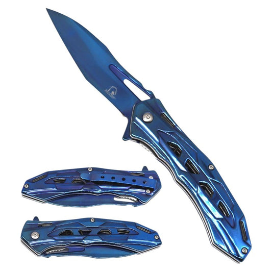 4.75"  Sleek Stainless Steel Assist-Open Folding Pocket Knife with Belt Clip