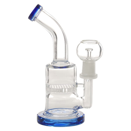 6" Color Trim Honeycomb Perc Water Pipe with Oil Dome (MIP602(O))