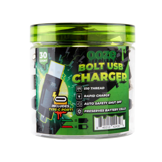 OOZE Bolt USB Charger Black 30ct