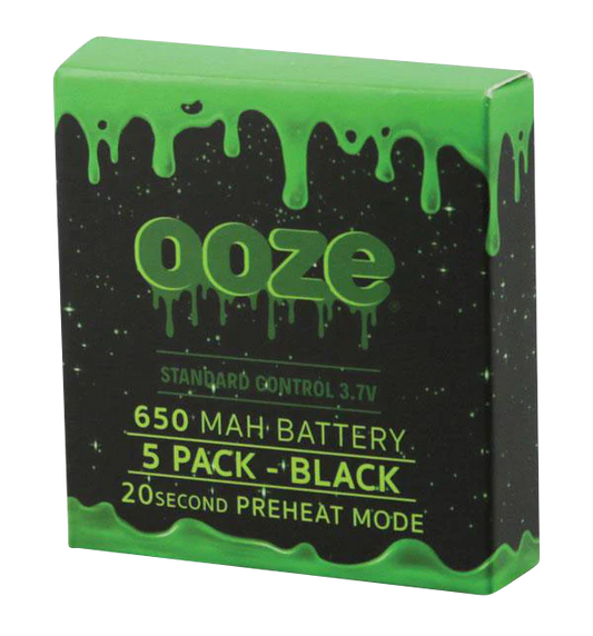 OOZE Standard Battery 650mAh 5-Pack Black 1ct
