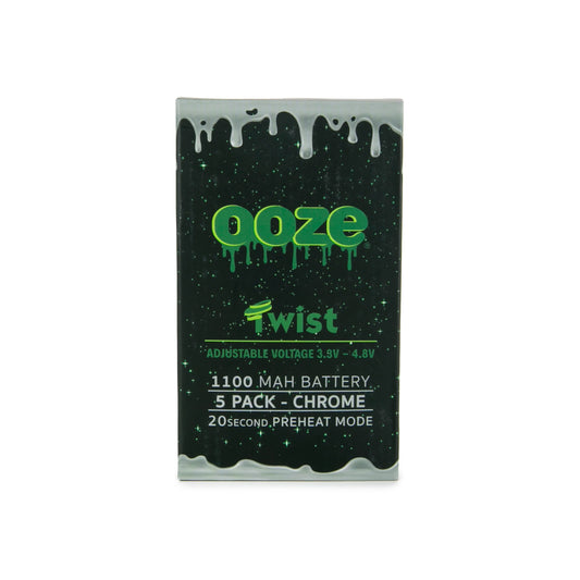 OOZE Twist Battery 1100mAh 5-Pack Chrome 1ct