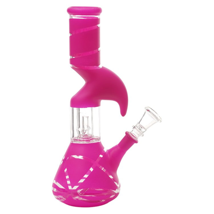 10" Frosted Color Zong Perc Water Pipe (PCL285)