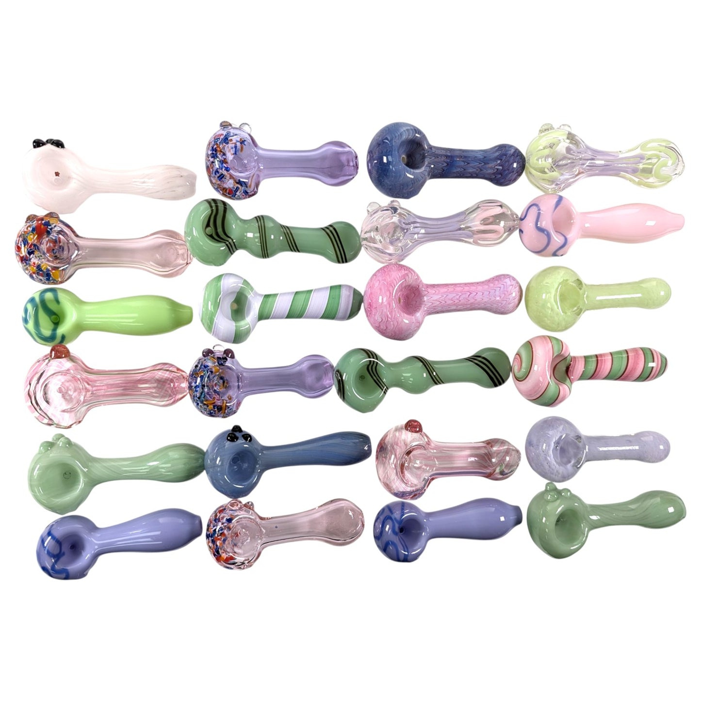 Hand Pipe Deal - AB11 - (Pack of 24) PIPE BUNDLE 3"/3.5" SLIME PINK PURPLE HIGHEND COLORFUL