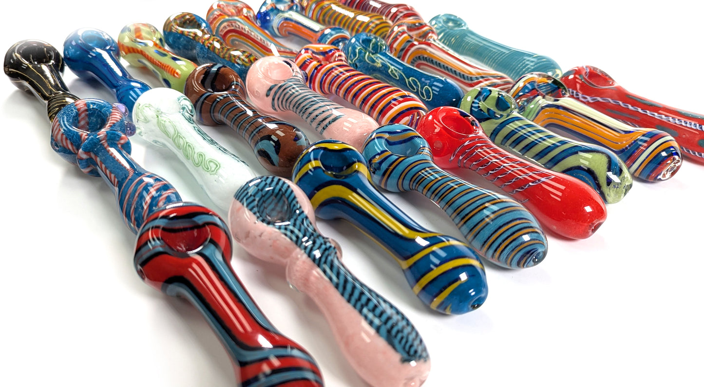 Hand Pipe Deal - AB12 - (Pack of 24) BUNDLE 4.5"-5"-90-100Gr COLORFUL HAND PIPE