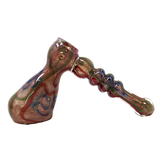 8" Frit & Fumed Art Hammer Bubbler (R36)