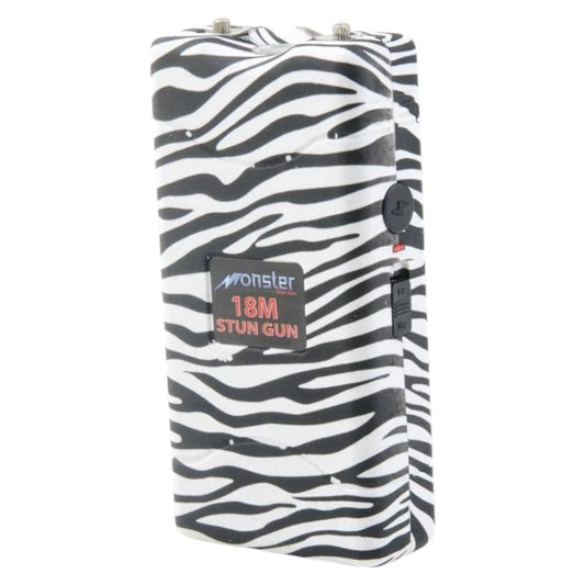 Rechargeable Stun Gun w/ LED Light w/nylon case (Black/Zebra)