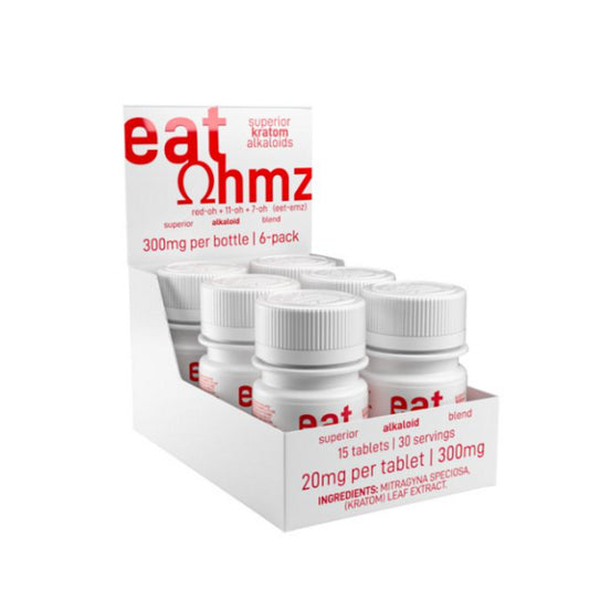 OHMZ EAT White 7-Hydroxy Tablets 15-Pack Bottles 300MIT 6ct