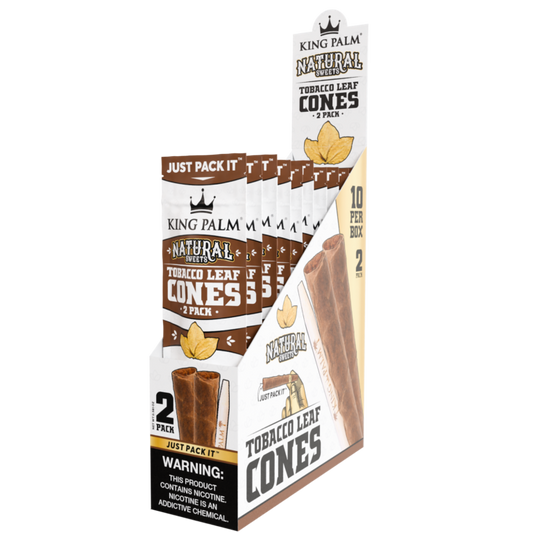 KING PALM Tobacco Leaf Cones Natural 2-pack 10ct