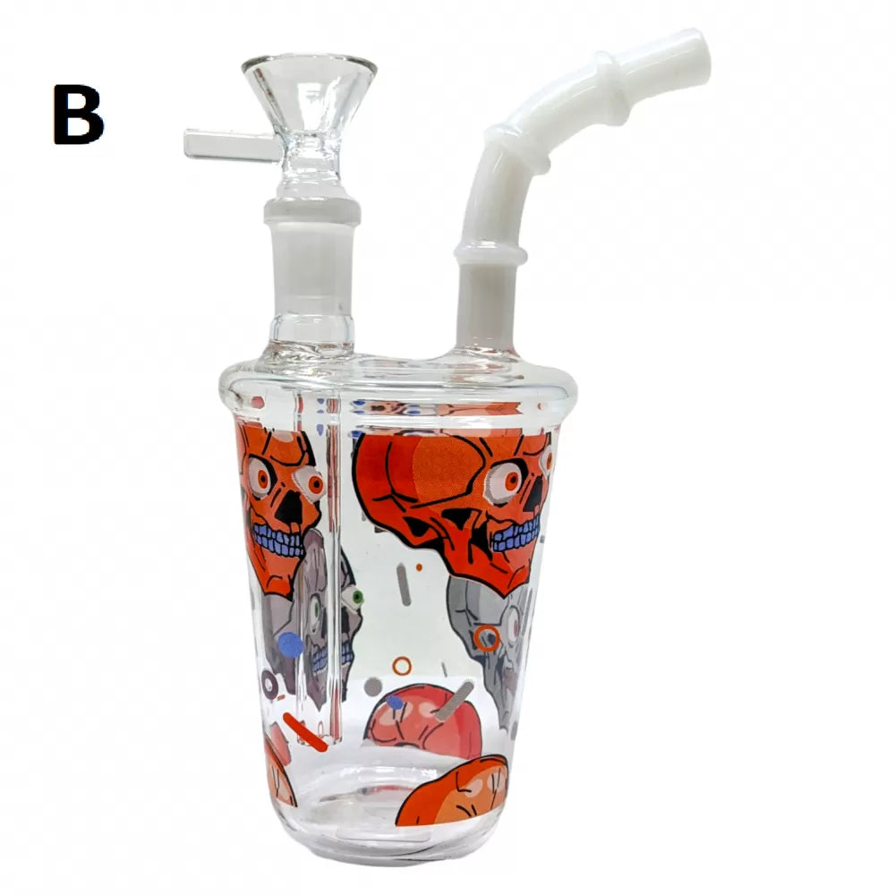 6" Sip Ease Sticker Palooza Art Water Pipe (WP-2928-2)