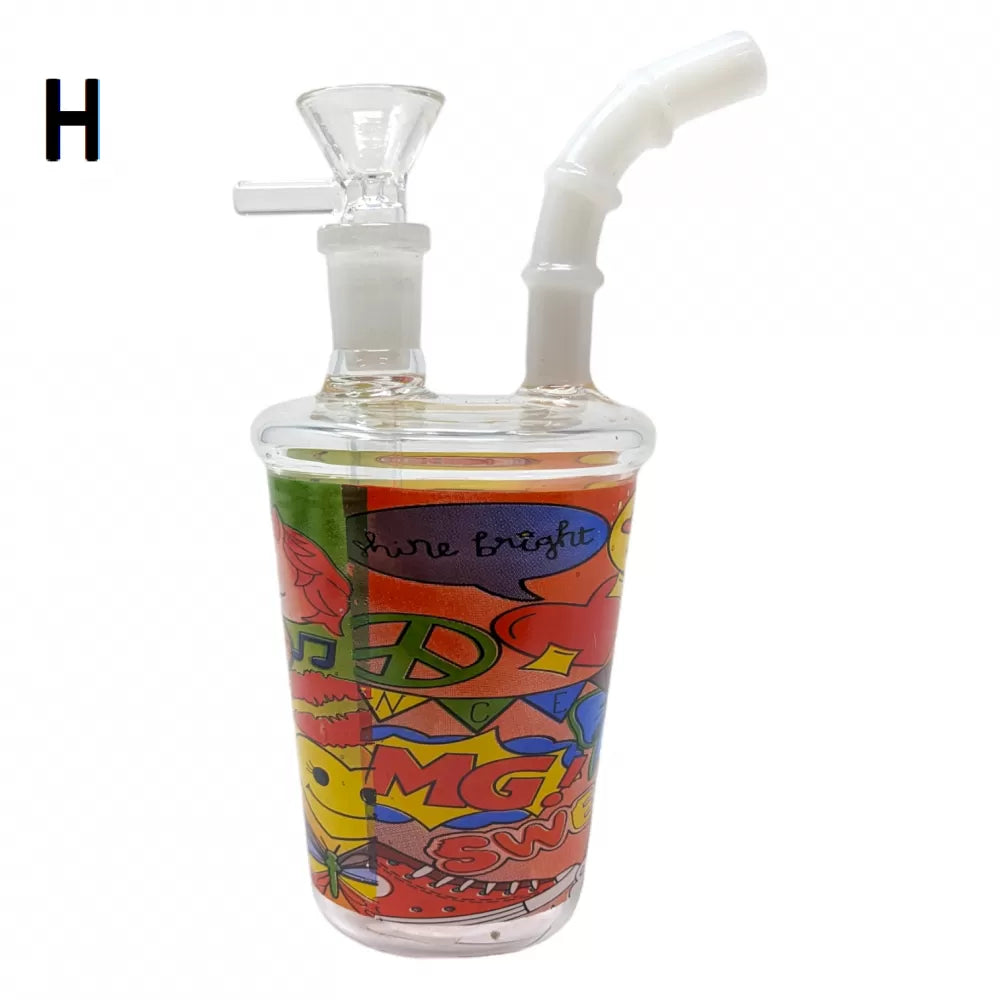 6" Sip Ease Sticker Palooza Art Water Pipe (WP-2928-2)