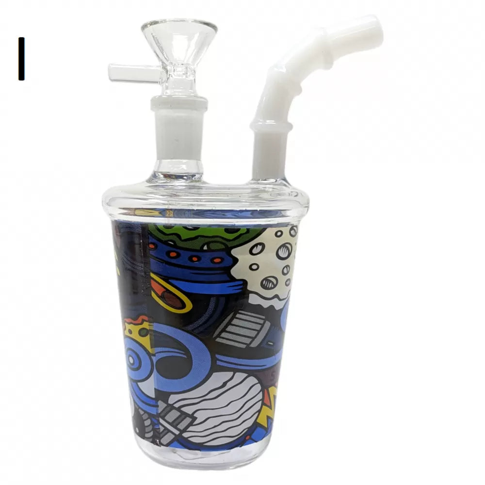 6" Sip Ease Sticker Palooza Art Water Pipe (WP-2928-2)