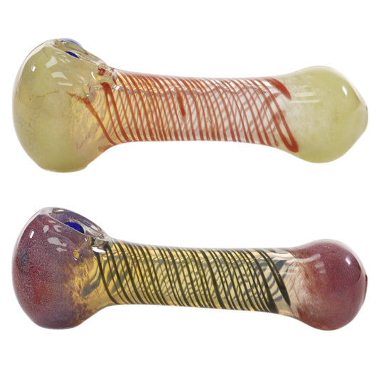 4.5" Frit & Rod Swirl Art Hand Pipe (Pack of 2) (ZD132)