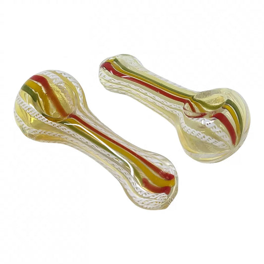 4" Rasta Art Twisted Rope Flat Mouth Hand Pipe (Pack of 2) (ZD165)