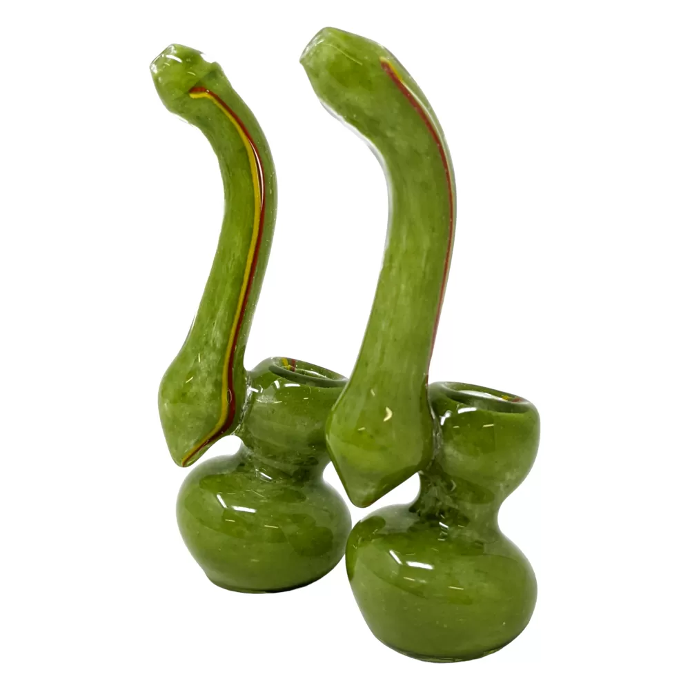 6" Assorted Frit Dual-Ribbon Bubbler Hand Pipe (Pack of 2) (ZD211)