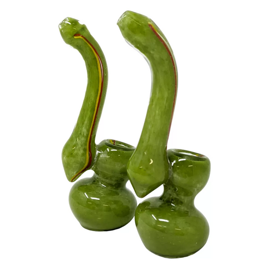 6" Assorted Frit Dual-Ribbon Bubbler Hand Pipe (Pack of 2) (ZD211)