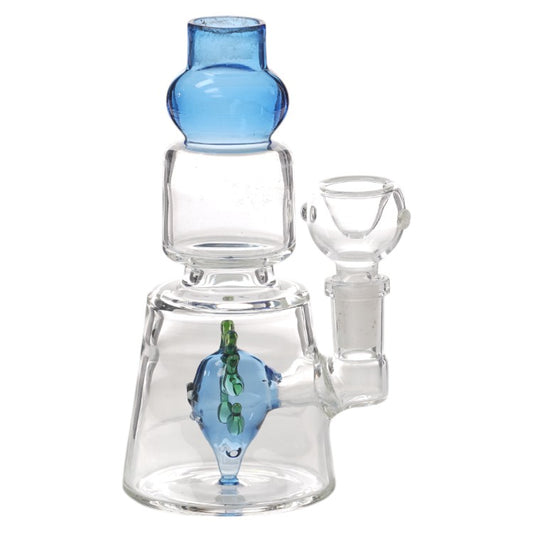 6" Mini Funky Face Perc  Geometric Neck Water Pipe Rig-Assorted (Pack of 1) (ZD91)
