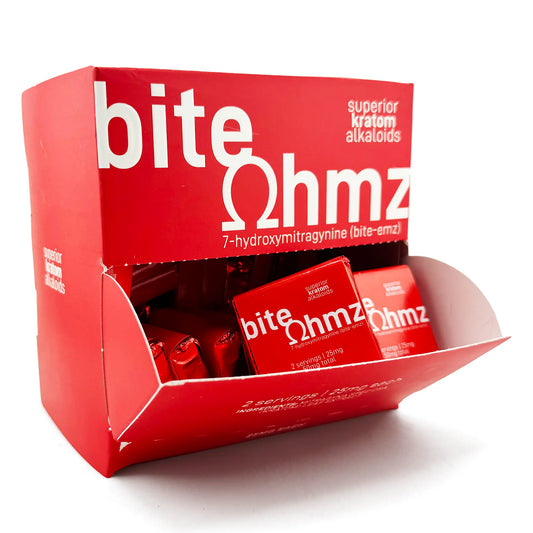 OHMZ BITE Red 7-Hydroxy Chocolate Bar 1-Pack 50MIT 30ct