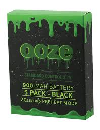 OOZE Standard Battery 900mAh 5-Pack Black 1ct