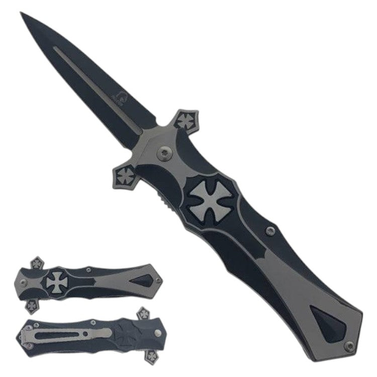 4.5" Cross Handle Assist-Open Knife with Belt Clip KS 5441
