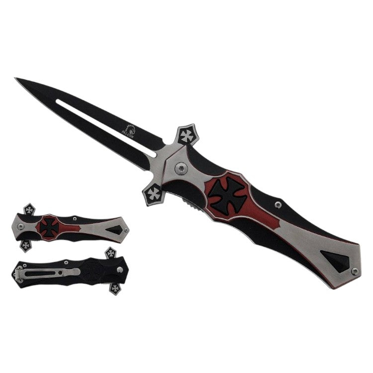 4.5" Cross Handle Assist-Open Knife with Belt Clip KS 5441