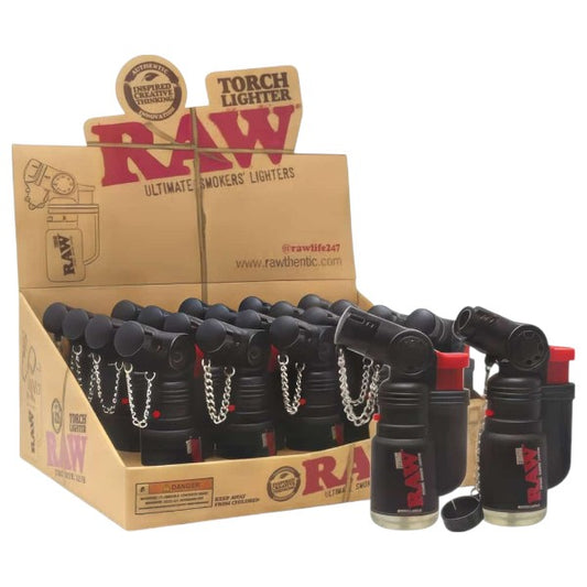 RAW Lighter Torch Refillable Black 20ct